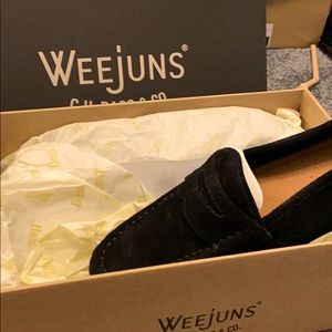NWT weejuns BASS-LUG PENNY loafer black suede